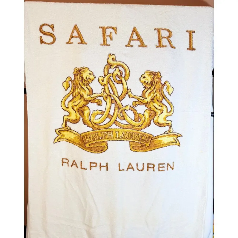 Vintage Ralph Lauren Polo Safari Lion Crest Emblem Large Towel (69”x35”)